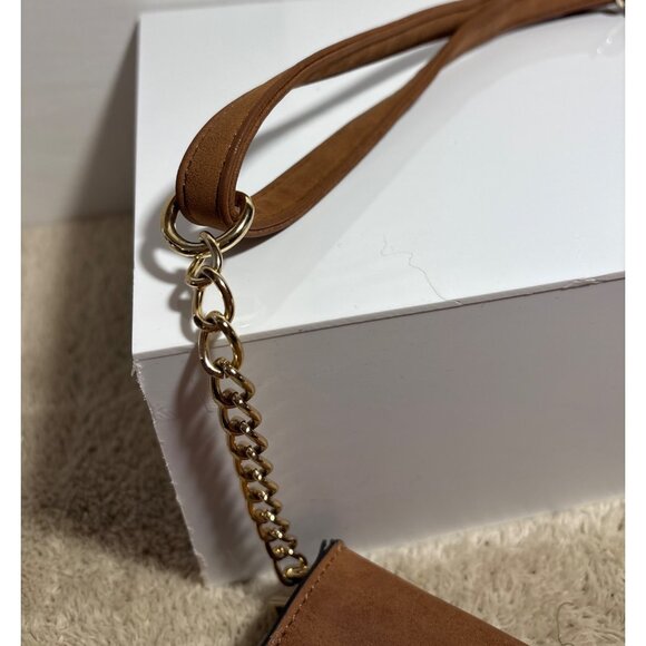 Call It Spring Crossbody Purse Brown Faux Leather Bag Gold Chain & Tassel Accent - Picture 4 of 12